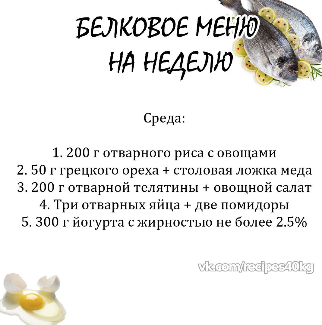 Пример фитнес-меню, для тех, кто спешит похудеть правильно!